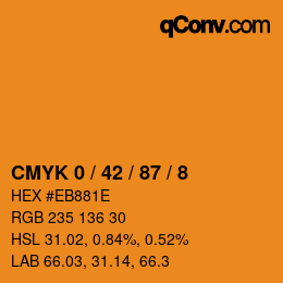 颜色代码: CMYK 0 / 42 / 87 / 8 | qconv.com