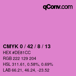 カラーコード: CMYK 0 / 42 / 8 / 13 | qconv.com