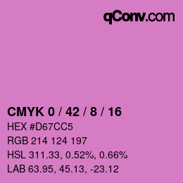 カラーコード: CMYK 0 / 42 / 8 / 16 | qconv.com