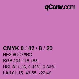 颜色代码: CMYK 0 / 42 / 8 / 20 | qconv.com