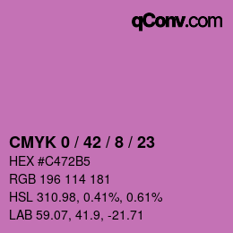 カラーコード: CMYK 0 / 42 / 8 / 23 | qconv.com