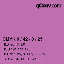カラーコード: CMYK 0 / 42 / 8 / 25 | qconv.com