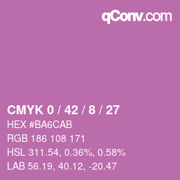 カラーコード: CMYK 0 / 42 / 8 / 27 | qconv.com