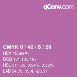 颜色代码: CMYK 0 / 42 / 8 / 29 | qconv.com