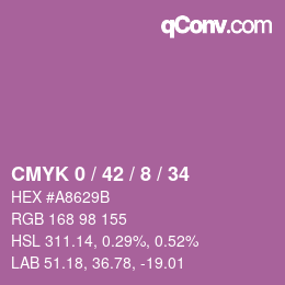 カラーコード: CMYK 0 / 42 / 8 / 34 | qconv.com