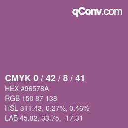 カラーコード: CMYK 0 / 42 / 8 / 41 | qconv.com