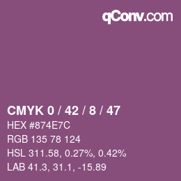 カラーコード: CMYK 0 / 42 / 8 / 47 | qconv.com