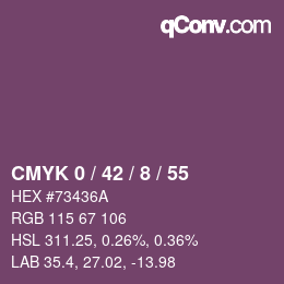 Code couleur: CMYK 0 / 42 / 8 / 55 | qconv.com