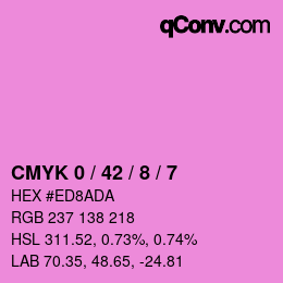 Color code: CMYK 0 / 42 / 8 / 7 | qconv.com