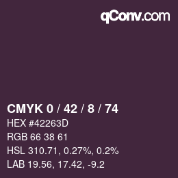 カラーコード: CMYK 0 / 42 / 8 / 74 | qconv.com