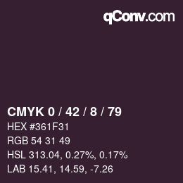 カラーコード: CMYK 0 / 42 / 8 / 79 | qconv.com