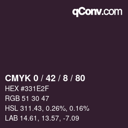 カラーコード: CMYK 0 / 42 / 8 / 80 | qconv.com