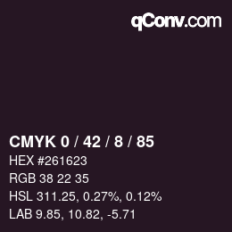 カラーコード: CMYK 0 / 42 / 8 / 85 | qconv.com