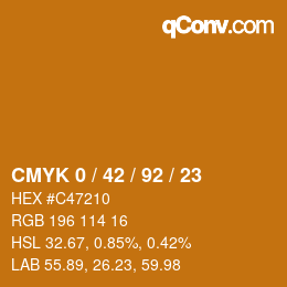 Color code: CMYK 0 / 42 / 92 / 23 | qconv.com