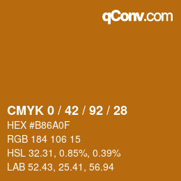カラーコード: CMYK 0 / 42 / 92 / 28 | qconv.com