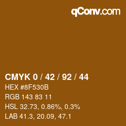 カラーコード: CMYK 0 / 42 / 92 / 44 | qconv.com