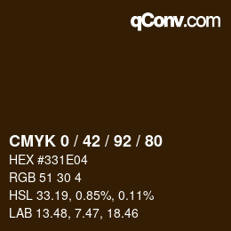 Farbcode: CMYK 0 / 42 / 92 / 80 | qconv.com