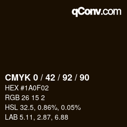 カラーコード: CMYK 0 / 42 / 92 / 90 | qconv.com
