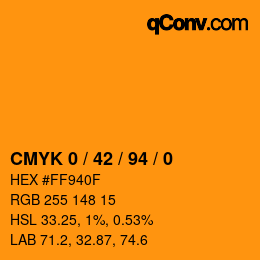 Color code: CMYK 0 / 42 / 94 / 0 | qconv.com