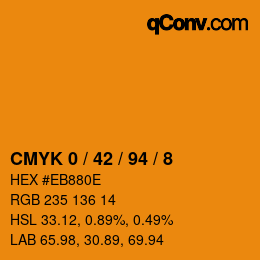 カラーコード: CMYK 0 / 42 / 94 / 8 | qconv.com