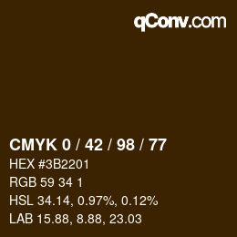 Color code: CMYK 0 / 42 / 98 / 77 | qconv.com
