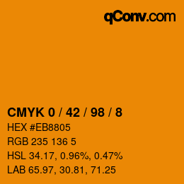 カラーコード: CMYK 0 / 42 / 98 / 8 | qconv.com