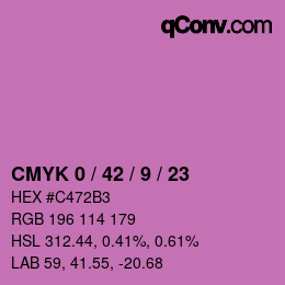 Farbcode: CMYK 0 / 42 / 9 / 23 | qconv.com