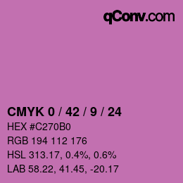颜色代码: CMYK 0 / 42 / 9 / 24 | qconv.com