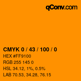 颜色代码: CMYK 0 / 43 / 100 / 0 | qconv.com