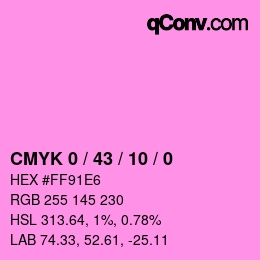 カラーコード: CMYK 0 / 43 / 10 / 0 | qconv.com