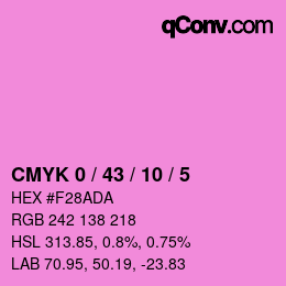 カラーコード: CMYK 0 / 43 / 10 / 5 | qconv.com