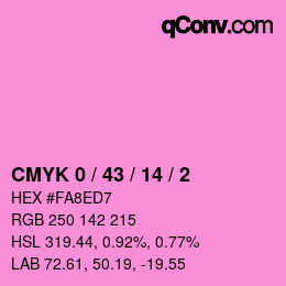 カラーコード: CMYK 0 / 43 / 14 / 2 | qconv.com