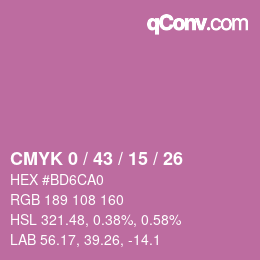 颜色代码: CMYK 0 / 43 / 15 / 26 | qconv.com