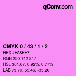 カラーコード: CMYK 0 / 43 / 1 / 2 | qconv.com