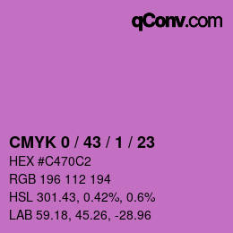 カラーコード: CMYK 0 / 43 / 1 / 23 | qconv.com