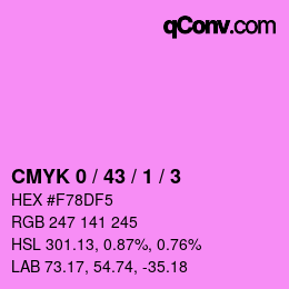 カラーコード: CMYK 0 / 43 / 1 / 3 | qconv.com