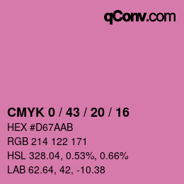 Color code: CMYK 0 / 43 / 20 / 16 | qconv.com