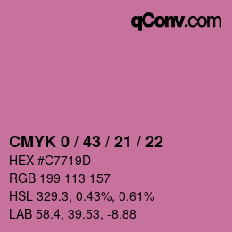 Color code: CMYK 0 / 43 / 21 / 22 | qconv.com