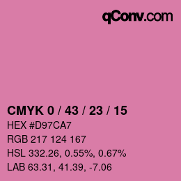 Code couleur: CMYK 0 / 43 / 23 / 15 | qconv.com