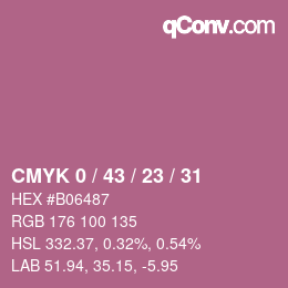 Color code: CMYK 0 / 43 / 23 / 31 | qconv.com