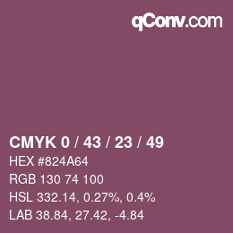 Color code: CMYK 0 / 43 / 23 / 49 | qconv.com