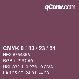 Color code: CMYK 0 / 43 / 23 / 54 | qconv.com
