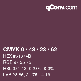 Color code: CMYK 0 / 43 / 23 / 62 | qconv.com
