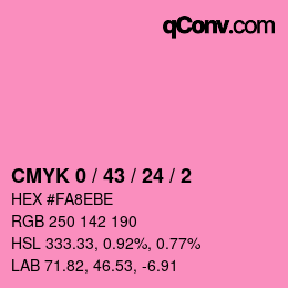 カラーコード: CMYK 0 / 43 / 24 / 2 | qconv.com