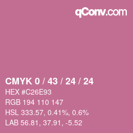 颜色代码: CMYK 0 / 43 / 24 / 24 | qconv.com
