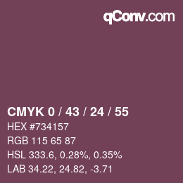 カラーコード: CMYK 0 / 43 / 24 / 55 | qconv.com
