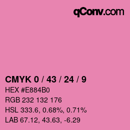 カラーコード: CMYK 0 / 43 / 24 / 9 | qconv.com