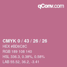 Color code: CMYK 0 / 43 / 26 / 26 | qconv.com