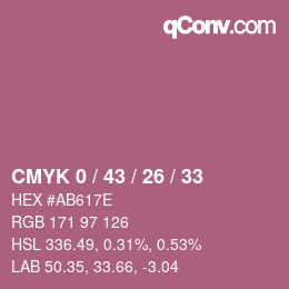 Color code: CMYK 0 / 43 / 26 / 33 | qconv.com