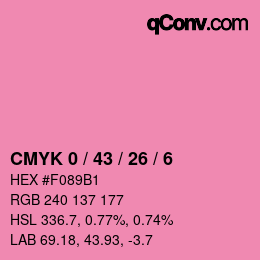 カラーコード: CMYK 0 / 43 / 26 / 6 | qconv.com